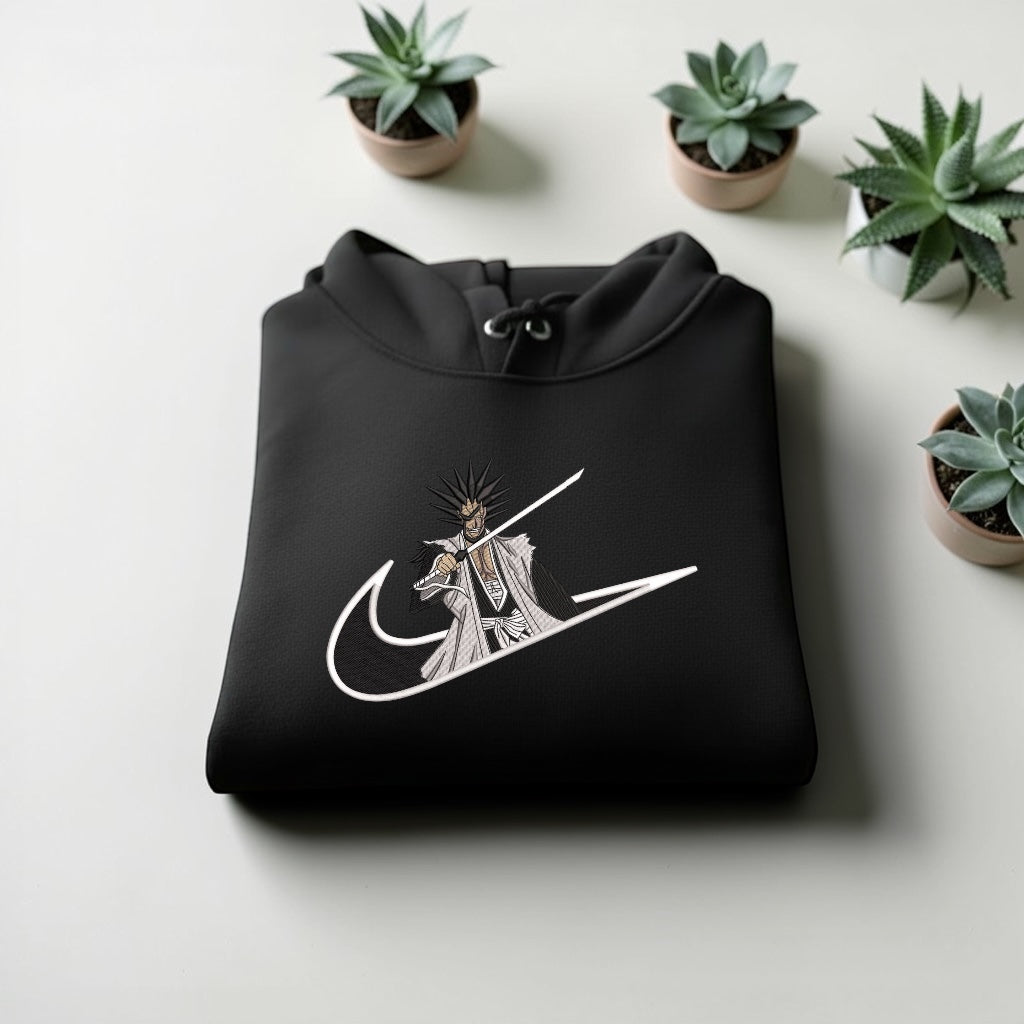 Kenpachi Zaraki Embroidered Hoodie – Bleach Sword Streetwear Hoodie