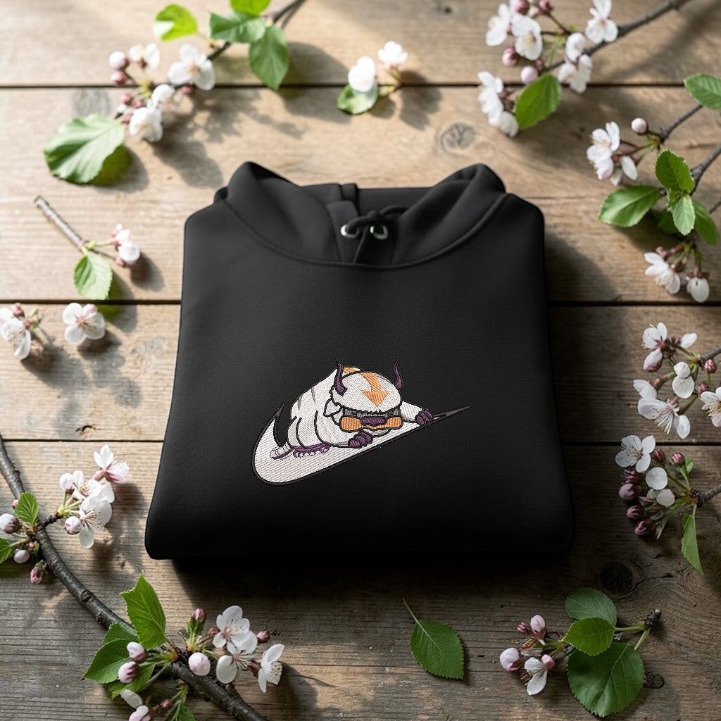 Appa Embroidered Hoodie – Avatar: The Last Airbender Anime Streetwear Hoodie