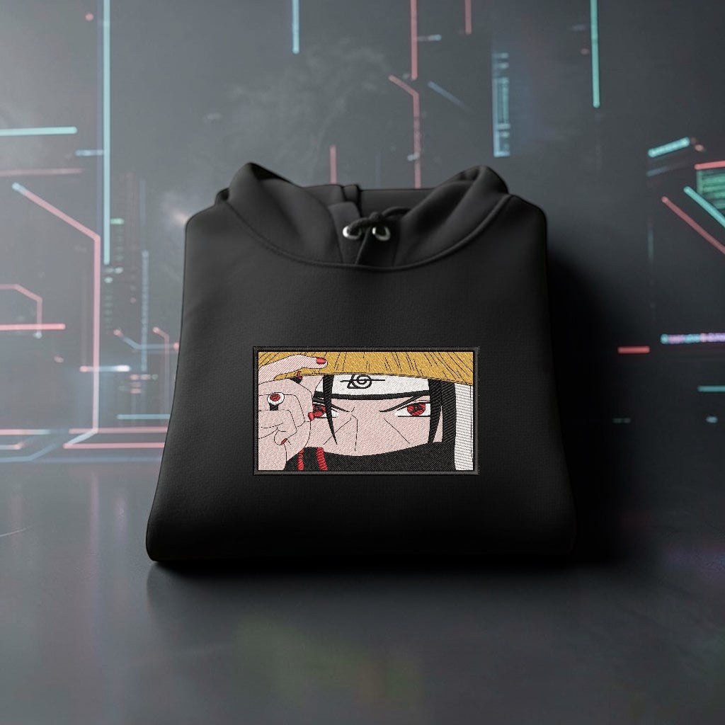 Itachi Uchiha Embroidered Hoodie – Naruto Anime Streetwear Hoodie
