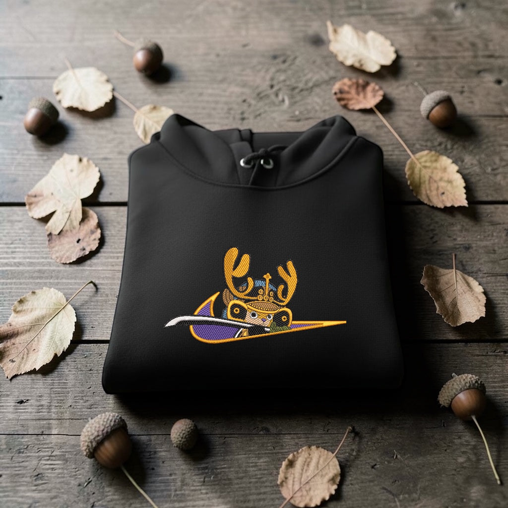 Tony Tony Chopper Embroidered Hoodie – One Piece Anime Streetwear Hoodie
