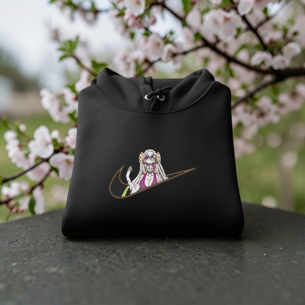 Daki Embroidered Hoodie – Demon Slayer Anime Streetwear Hoodie