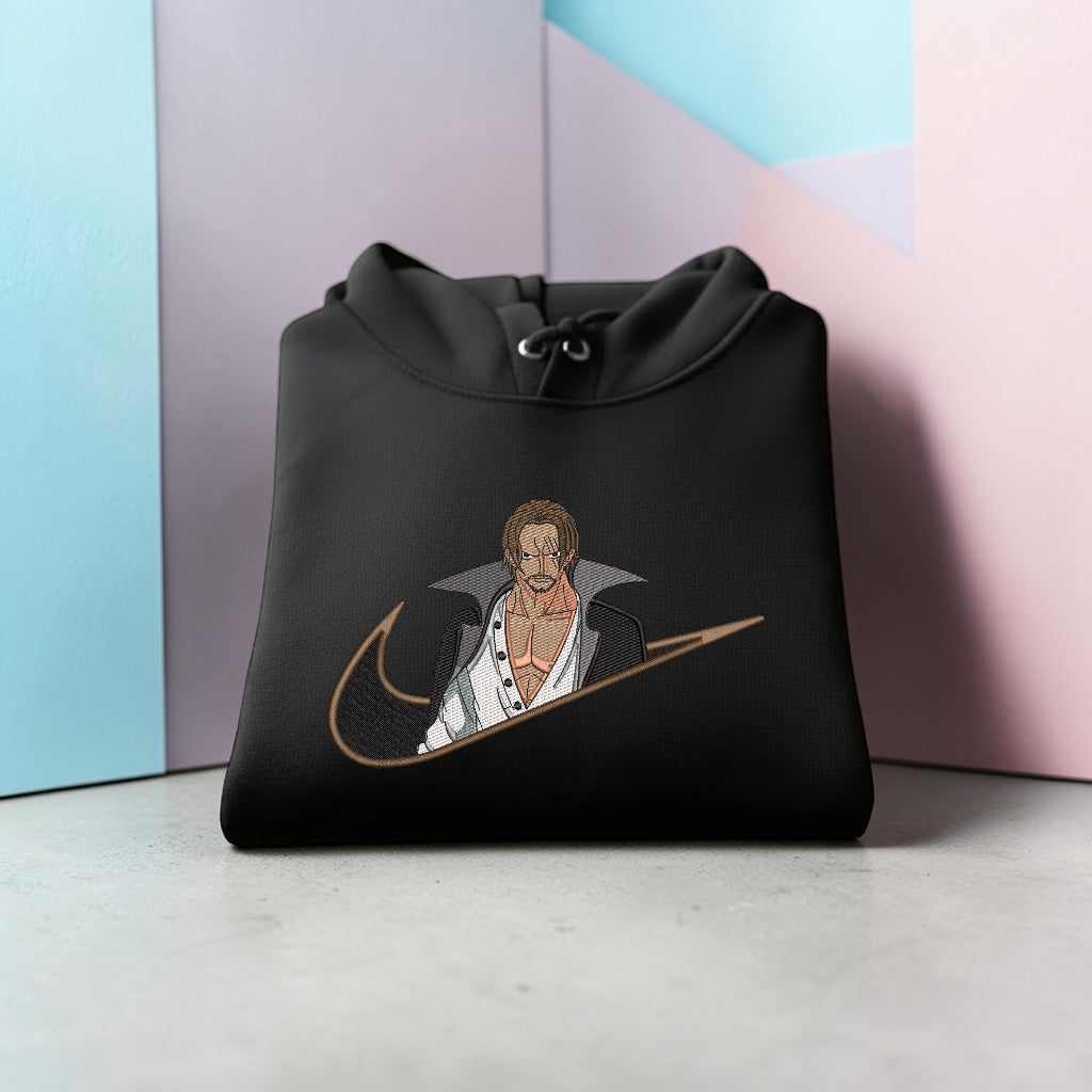 Shanks Embroidered Hoodie – One Piece Anime Streetwear Hoodie