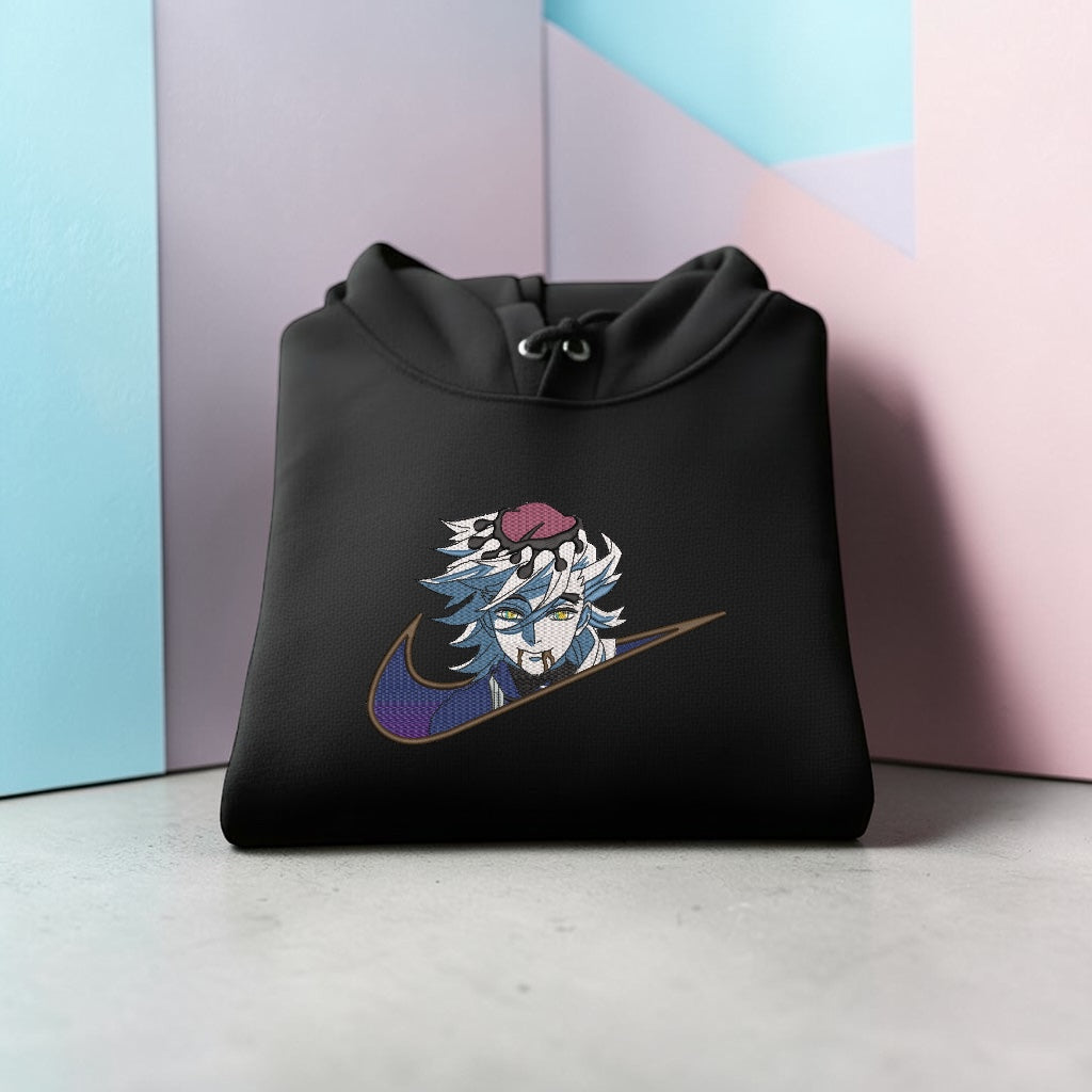 Doma Embroidered Hoodie – Demon Slayer Anime Streetwear Hoodie