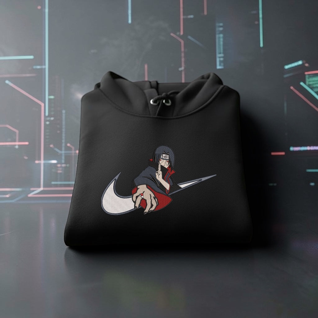 Itachi Uchiha Embroidered Hoodie – Naruto Anime Streetwear Hoodie