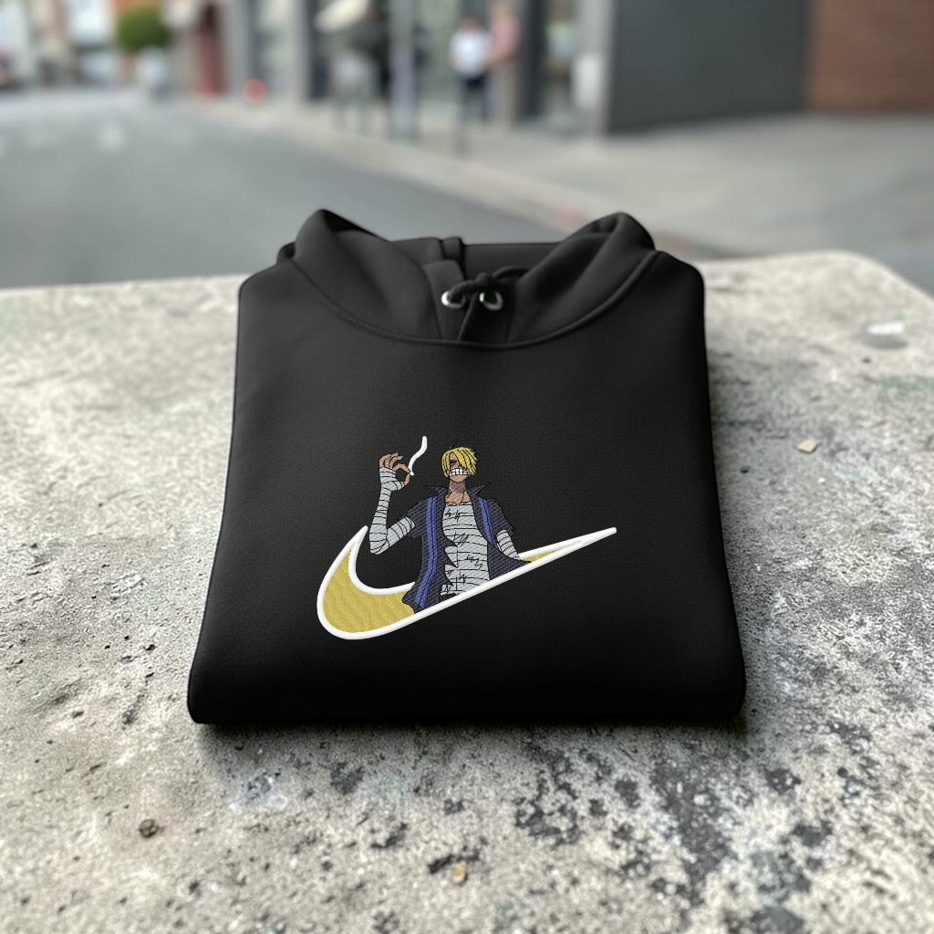Sanji Embroidered Hoodie – One Piece Anime Streetwear Hoodie