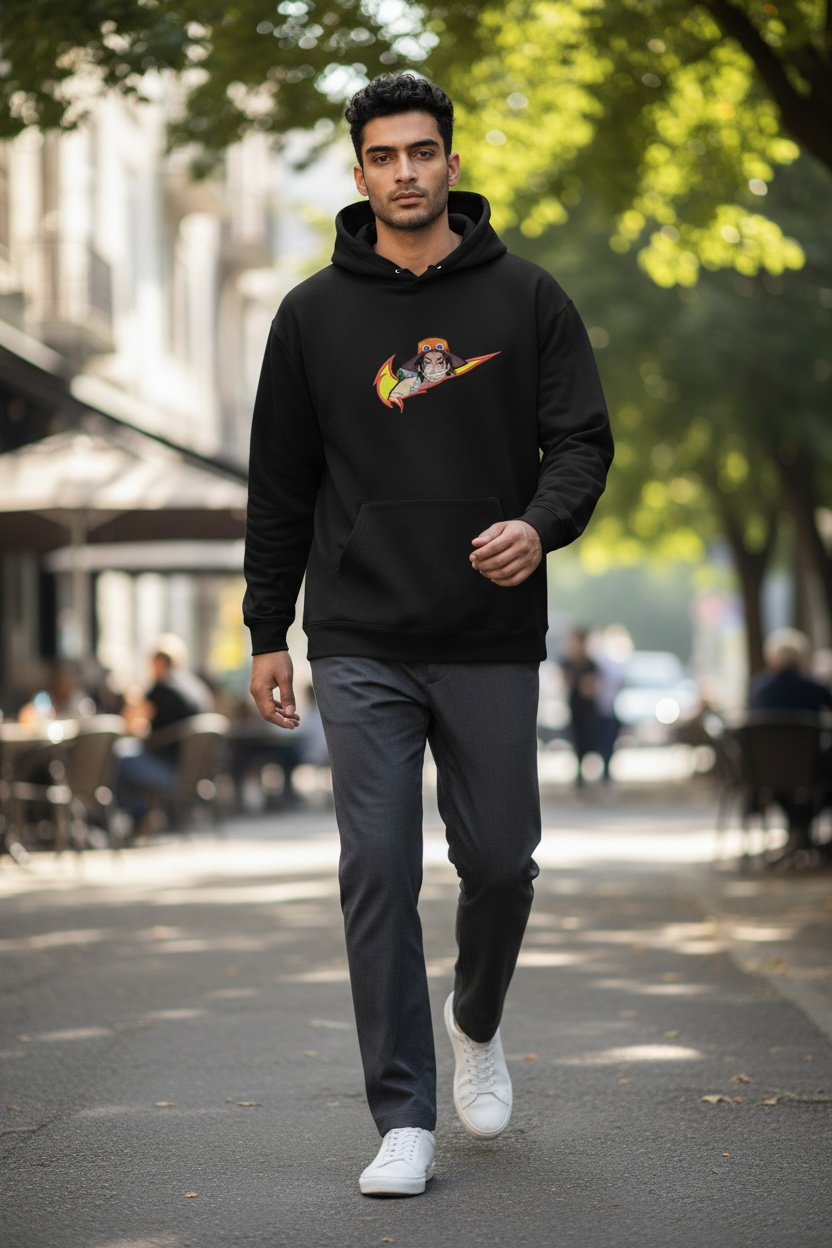 Portgas D. Ace Embroidered Hoodie – One Piece Anime Streetwear Hoodie