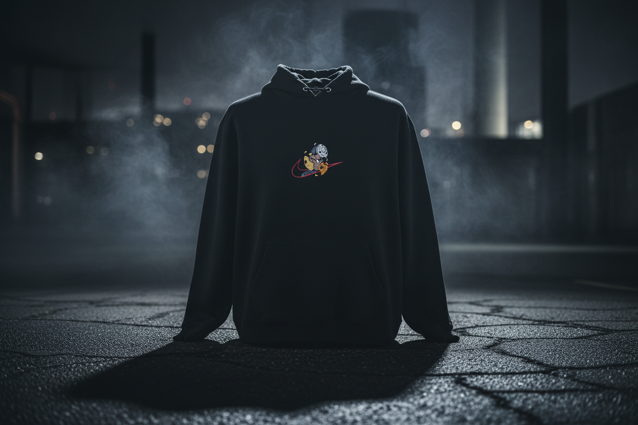 Obito Broken Mask Embroidered Hoodie — вид спереди