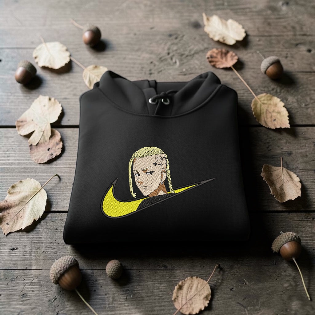 Draken Embroidered Hoodie – Tokyo Revengers Anime Streetwear Hoodie